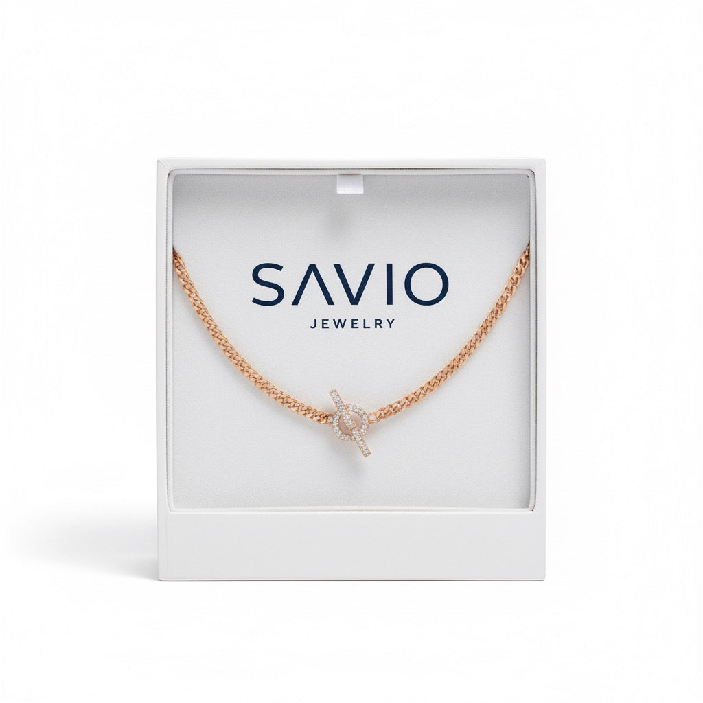 Gurmet Zincirli İç İçe Geçmeli 925 Choker Kolye