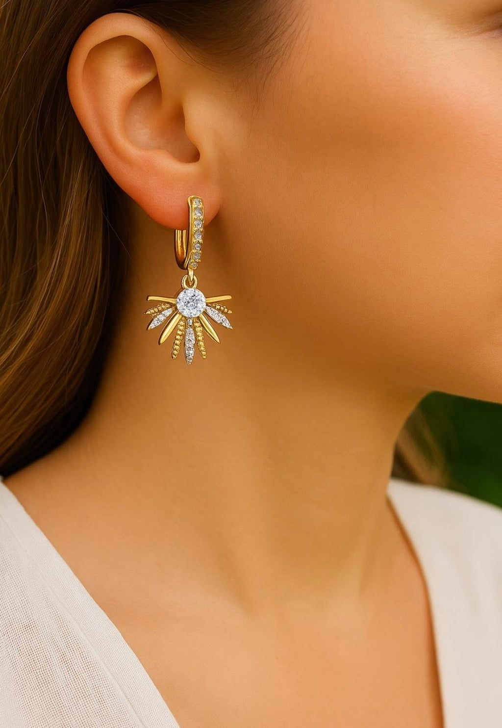 925 Güneş Model Küpe