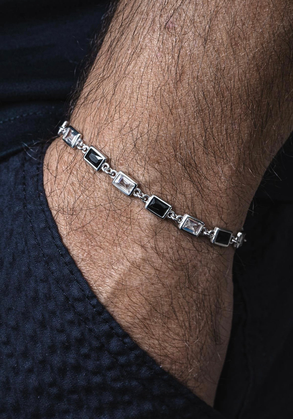 925 GÜMÜŞ ZİRKON TAŞLI ERKEK BİLEKLİK